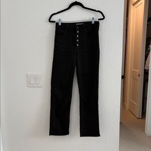 Just USA Women's High Rise Straight Black Jeans